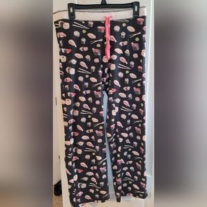 PJ Salvage Medium Black Sushi Print Pajama Pants Pullon